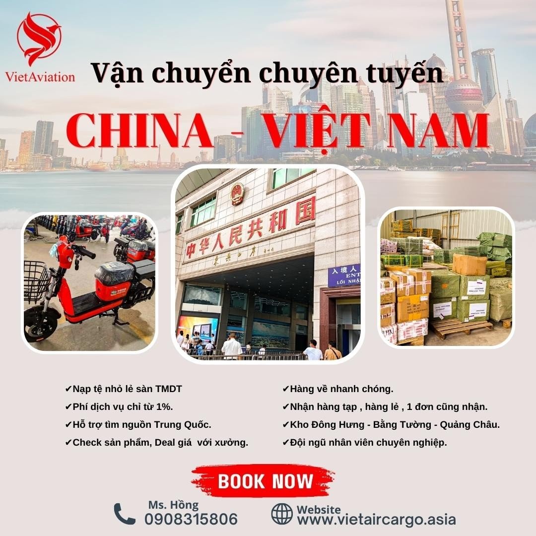 VIETAVIATION-ĐẠI LÝ CUNG CẤP DỊCH VỤ VẬN CHUYỂN CHUYÊN TUYẾN VIỆT NAM - TRUNG QUỐC