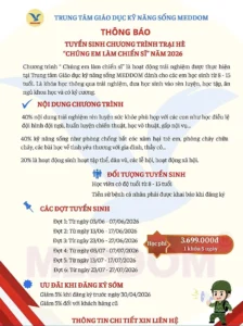 Tuyển Sinh Trại Hè Giáo Dục “Chúng Em Làm Chiến Sĩ” 2026 – Trung Tâm MEDDOM